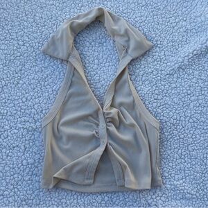 cream halter top